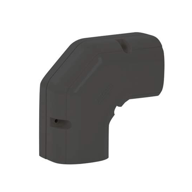 Bocht 90° Lang Plat PVC Zwart Inoac NE-75BK 75 mm