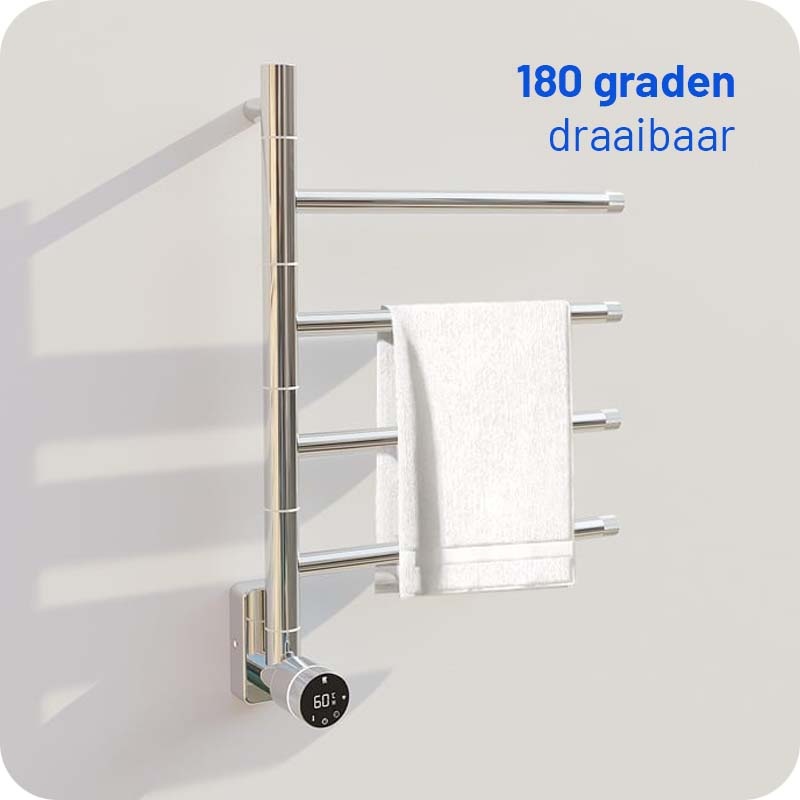 Elektrische Badkamer Radiator Phoenix 60Watt met Thermostaat - Chroom