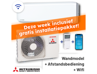 Mitsubishi SRK25ZS-WF Singlesplit Airco 2,5kW +Wifi Fluisterstil