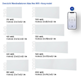 Tweedekans - Elektrische Wandradiator Adax Neo Hoog +Wifi - 250 Watt - Kleur Zwart