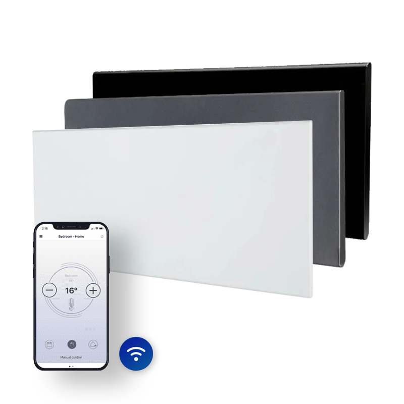 (13) Tweedekans - Elektrische Wandradiator Adax Neo Hoog +Wifi - 400 Watt - Kleur Grijs