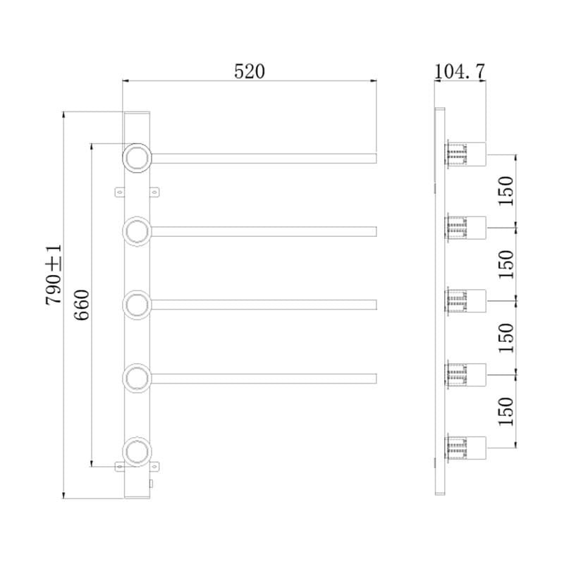 Tweedekans - Elektrische Badkamer Radiator Aethon 30Watt met Thermostaat - Goud