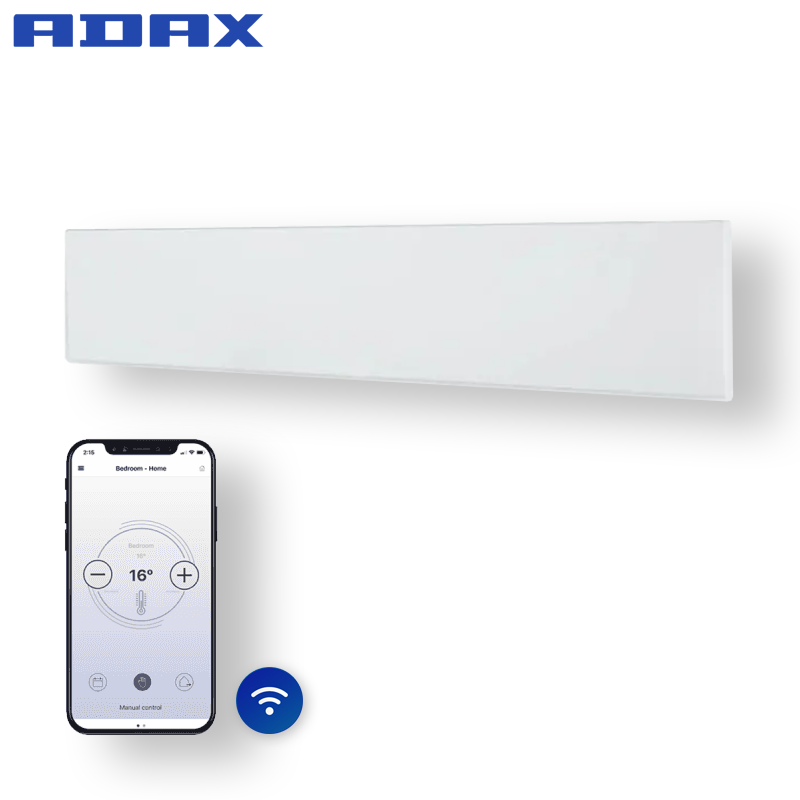 Tweedekans - Elektrische Wandradiator Adax Neo Laag +Wifi - Diverse wattages - 1200 Watt - Kleur Wit