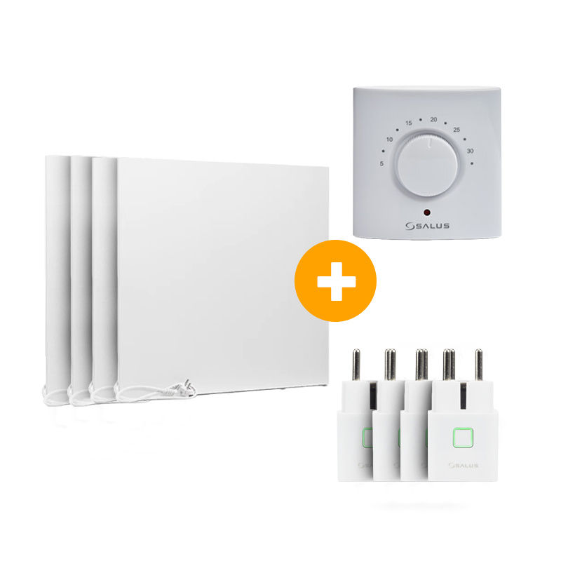 Compleet Infraroodpakket - 60x60 cm - 4 stuks - 400W