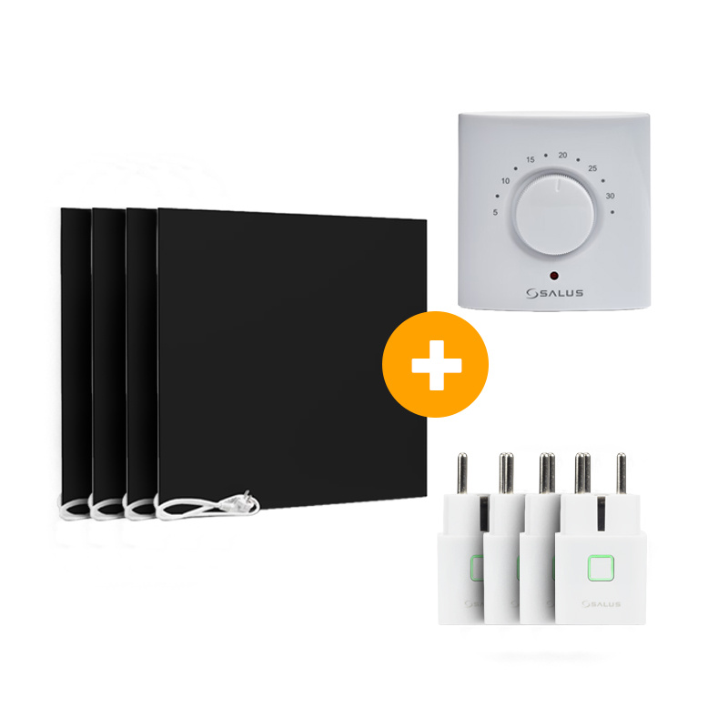 Compleet Infraroodpakket - 60x60 cm - 4 stuks - 400W