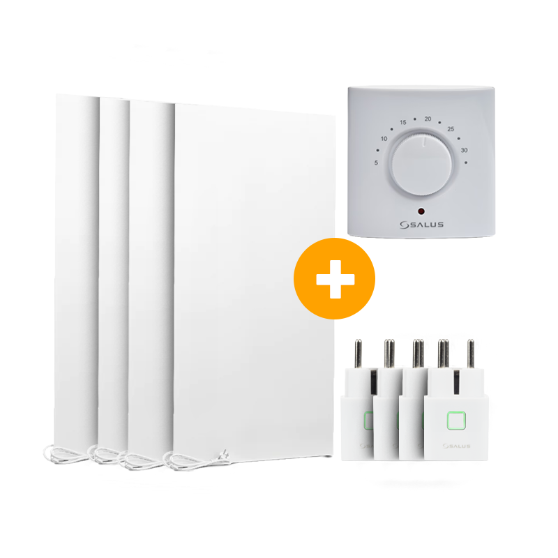 Compleet Infraroodpakket - 60x120 cm - 4 stuks - 750W