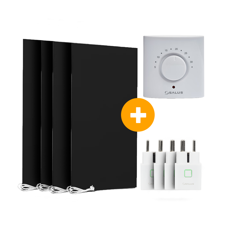 Compleet Infraroodpakket - 60x120 cm - 4 stuks - 750W