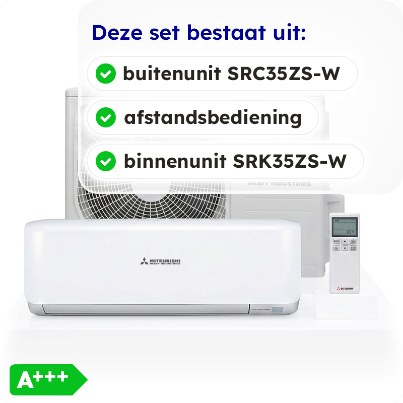 Mitsubishi SRK35ZS Singlesplit Airco 3,5kW Fluisterstil