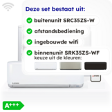 Mitsubishi SRK35ZS-WF Singlesplit Airco 3,5kW +Wifi Fluisterstil