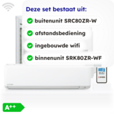 Mitsubishi SRK80ZR-WF Singlesplit Airco 8,0kW +Wifi Zeer krachtig