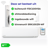 Mitsubishi SRK100ZR-WF Singlesplit Airco 10,0kW +Wifi Zeer krachtig
