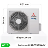 Mitsubishi Heavy Industries Airco Wandmodel 3,5kW - Singlesplit Complete Set - SRK35ZSX-WF (Fluisterstil)