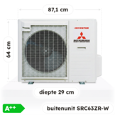 Mitsubishi Heavy Industries Airco Wandmodel 6,3kW - Singlesplit Complete Set - SRK63ZR-WF (Fluisterstil)