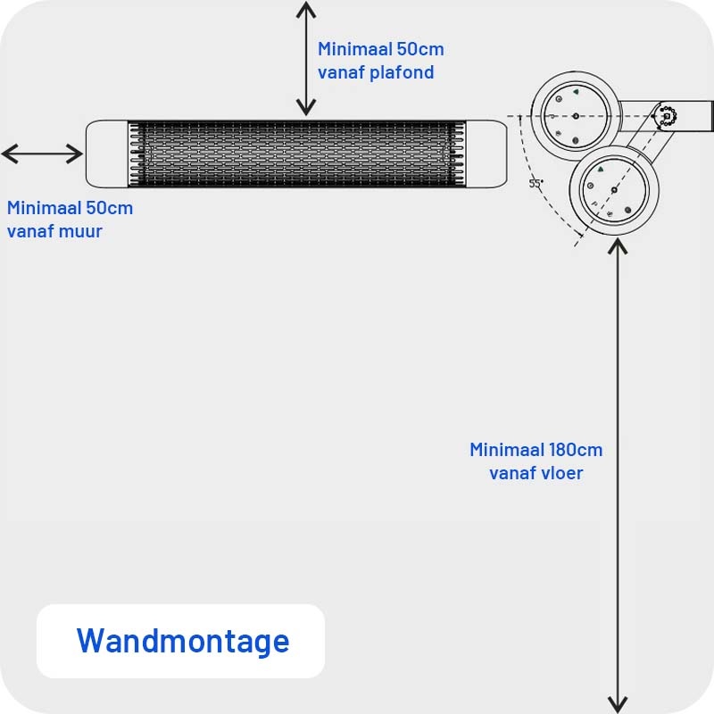 (11) Tweedekans - QH Terrasheater Ruby 2400 Watt Wandmodel +Wifi
