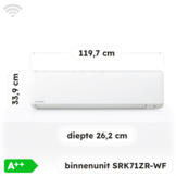 Mitsubishi SRK71ZR-WF Losse Binnenunit Airco 7,1kW +Wifi