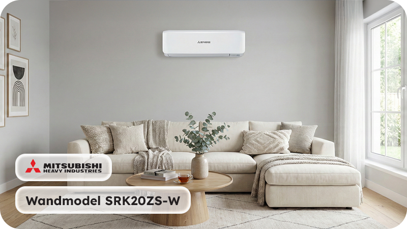 Mitsubishi Heavy Industries Airco Wandmodel 2,0kW - Singlesplit Complete Set - SRK20ZS-W (Fluisterstil)