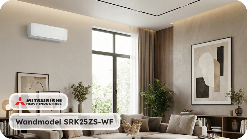 Mitsubishi Heavy Industries Airco Wandmodel 2,5kW - Singlesplit Complete Set - SRK25ZS-WF (Fluisterstil)