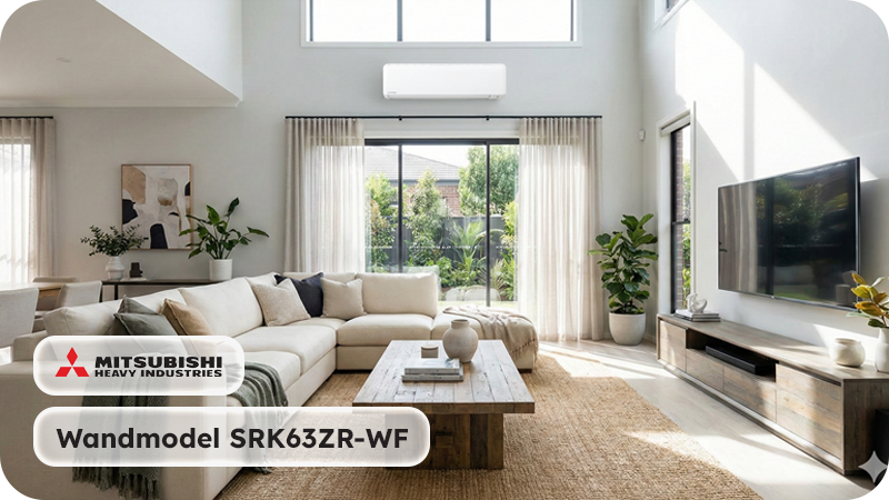 Mitsubishi Heavy Industries Airco Wandmodel 6,3kW - Singlesplit Complete Set - SRK63ZR-WF (Fluisterstil)