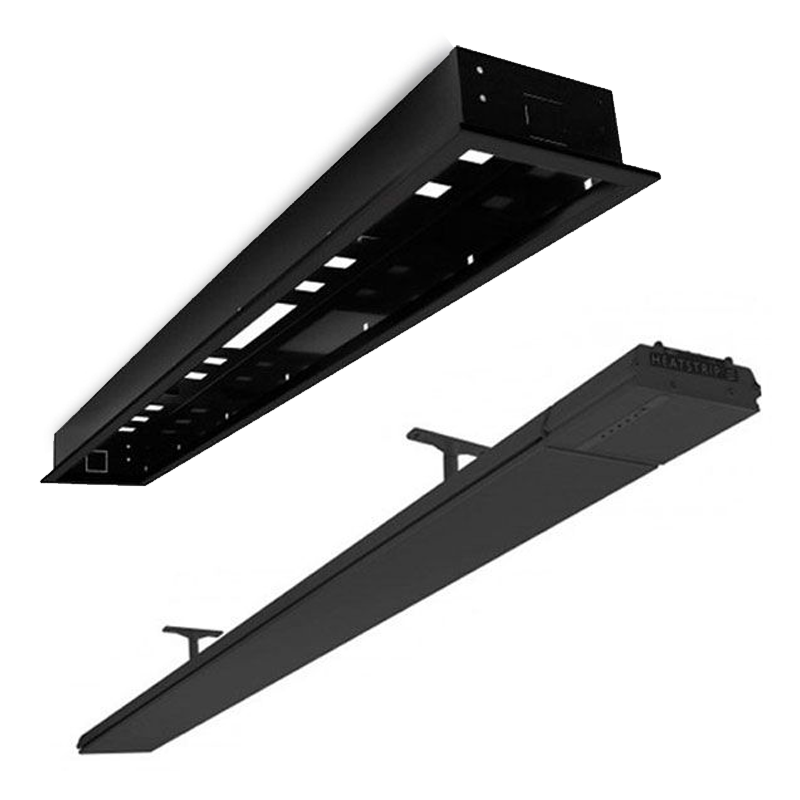 Tweedekans - Heatstrip Inbouwframe Behuizing Flushmount Zwart