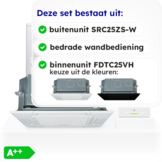 Airco Cassettemodel 2,5kW - Singlesplit Complete Set - FDTC25VH (60x60cm)