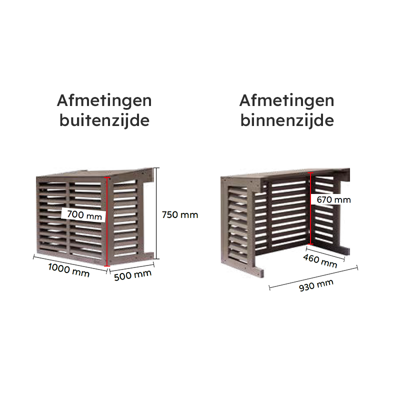 Tweedekans - WAC100 Airco Omkasting Houtcomposiet Bruin S