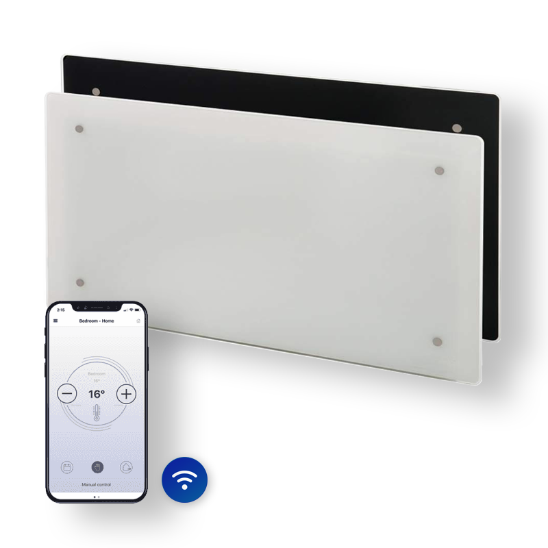 Tweedekans: Elektrische Wandradiator Adax Clea Hoog +Wifi - 600 Watt - Kleur Zwart