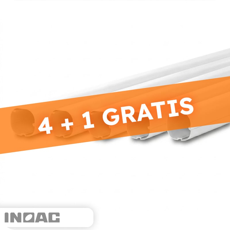 Inoac PVC Leidinggoot Wit 2m – Set van 5 (4+1 Gratis)