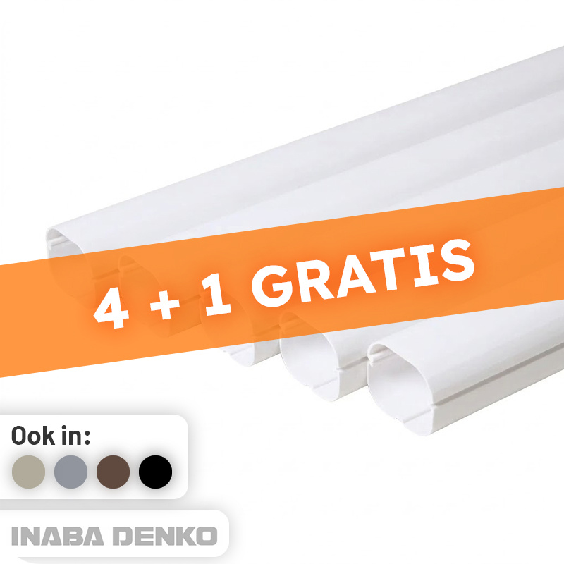 Inaba Denko PVC Leidinggoot Wit 2m – Set van 5 (4+1 Gratis)