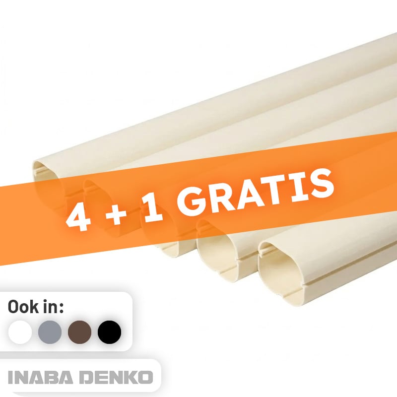 Inaba Denko PVC Leidinggoot Ivoor 2m – Set van 5 (4+1 Gratis)