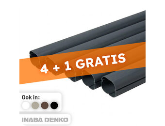 Inaba Denko PVC Leidinggoot Antraciet 2m – Set van 5 (4+1 Gratis)