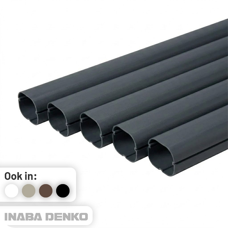 Inaba Denko PVC Leidinggoot Antraciet 2m – Set van 5 (4+1 Gratis)