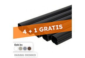 Inaba Denko PVC Leidinggoot Zwart 2m – Set van 5 (4+1 Gratis)