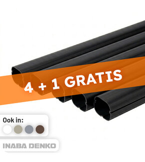 Inaba Denko PVC Leidinggoot Zwart 2m – Set van 5 (4+1 Gratis)
