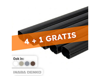 Inaba Denko PVC Leidinggoot Zwart 2m – Set van 5 (4+1 Gratis)