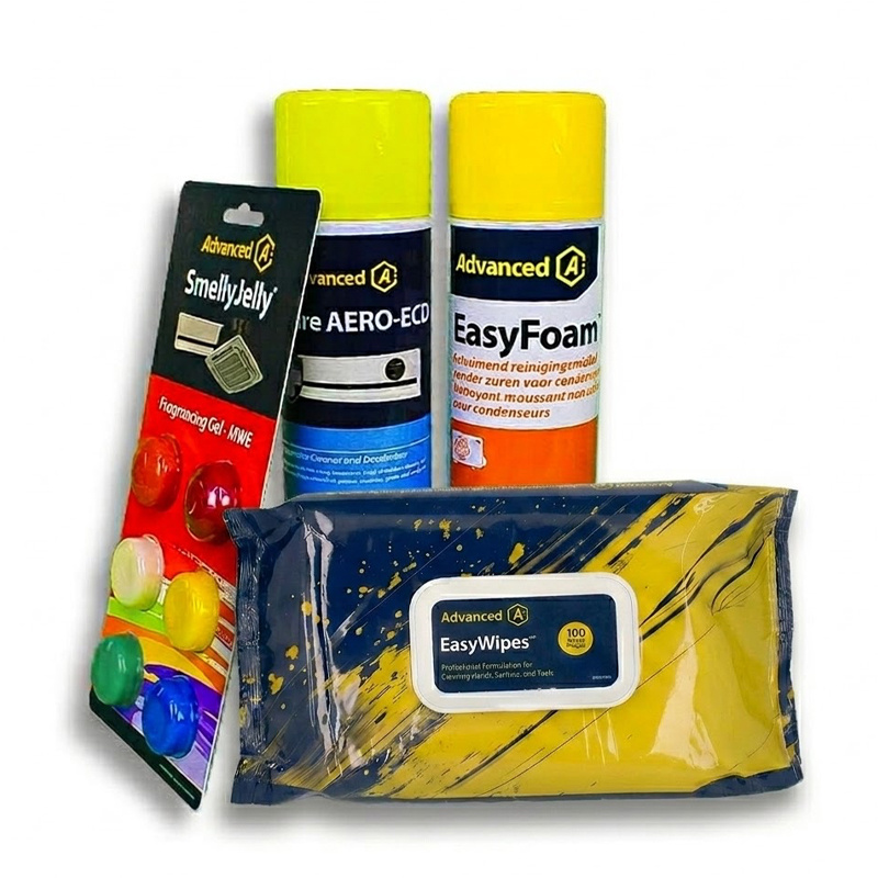 Airco Reiniging Onderhoud Compleet Pakket (2x 600ml) + Geurtabletten & EasyWipes