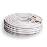 Palletdeal: 10 stuks Koelleidingen Geïsoleerd Dubbel P2325 Ø 1/4" x 3/8" Volle rollen 25 meter Wit