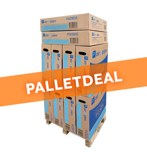 Palletdeal: 10 stuks Koelleidingen Geïsoleerd Dubbel P2325 Ø 1/4" x 3/8" Volle rollen 25 meter Wit