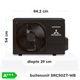 Airco Wandmodel 5,0kW - Singlesplit Complete Set - SRK50ZT-WFB (Fluisterstil)