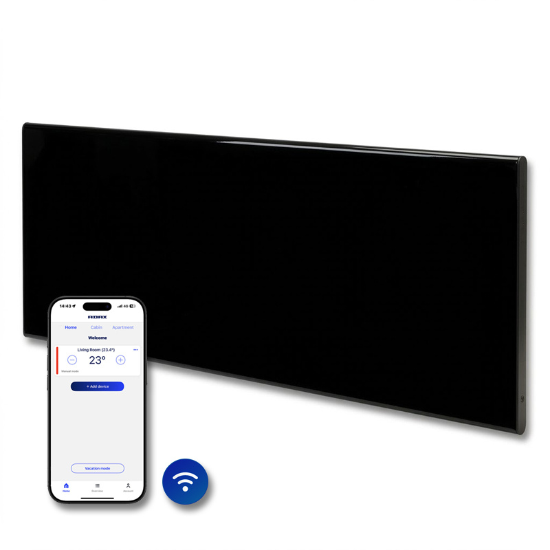 Elektrische Wandradiator Adax Neo Hoog +Wifi - Diverse wattages - Kleur Zwart