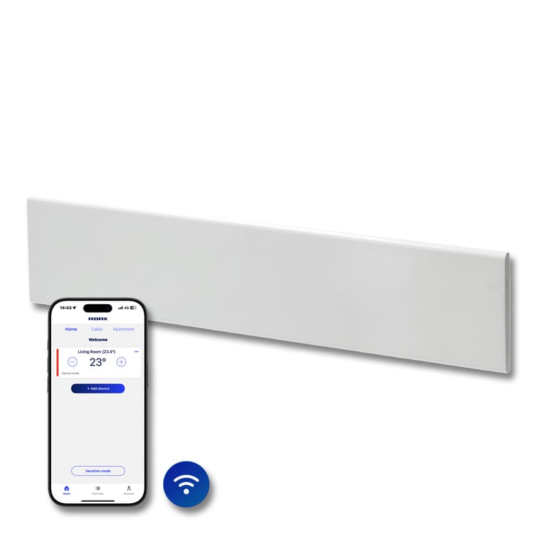 Elektrische Wandradiator Adax Neo Laag +Wifi - Diverse wattages - Kleur Wit