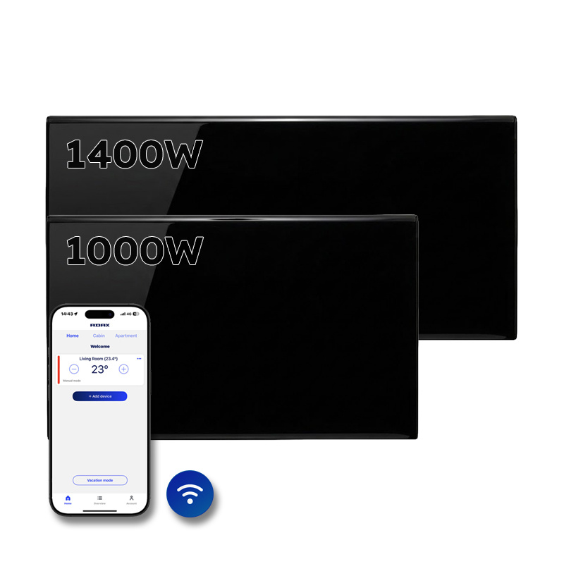 Elektrische Wandradiator Adax Neo Hoog + Wifi - Complete Set - 1000W + 1400W