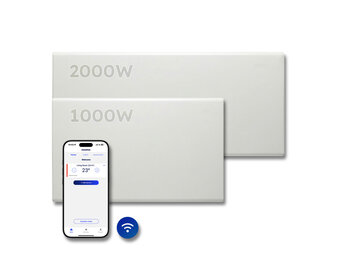 Elektrische Wandradiator Adax Neo Hoog + Wifi - Complete Set - 1000W + 2000W