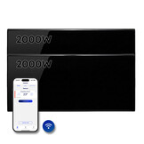 Elektrische Wandradiator Adax Neo Hoog + Wifi - Complete Set - 2000W + 2000W