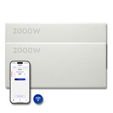 Elektrische Wandradiator Adax Neo Hoog + Wifi - Complete Set - 2000W + 2000W