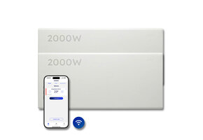 Elektrische Wandradiator Adax Neo Hoog + Wifi - Complete Set - 2000W + 2000W