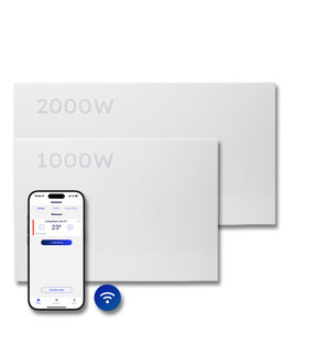 Elektrische Wandradiator Adax Neo Compact + Wifi - Complete Set - 1000W + 2000W