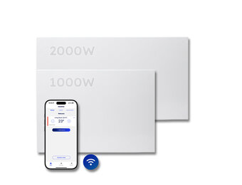 Elektrische Wandradiator Adax Neo Compact + Wifi - Complete Set - 1000W + 2000W