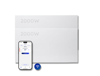 Elektrische Wandradiator Adax Neo Compact + Wifi - Complete Set - 2000W + 2000W