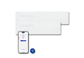 Elektrische Wandradiator Adax Neo Laag + Wifi - Complete Set - 1000W + 1400W