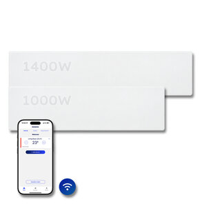 Elektrische Wandradiator Adax Neo Laag + Wifi - Complete Set - 1000W + 1400W